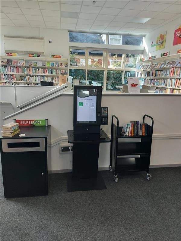 self-service library kiosk in Nottinghamshire